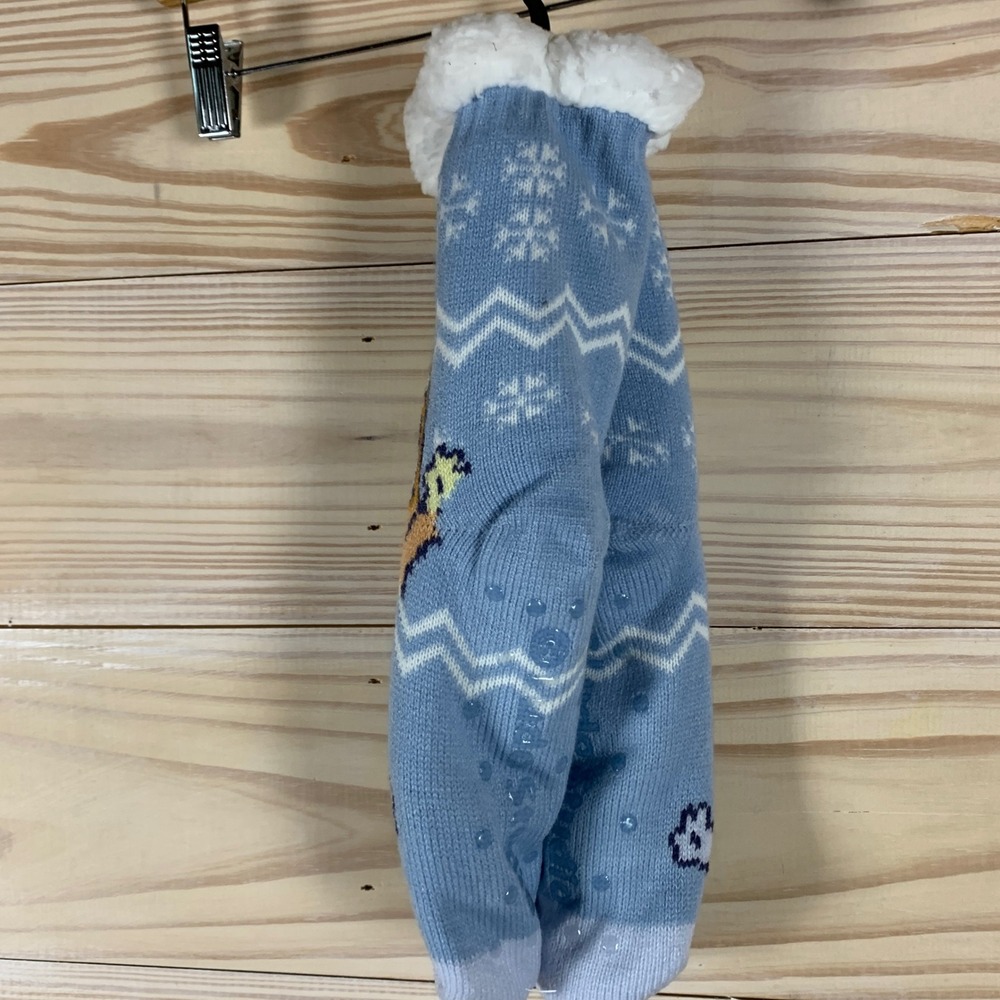 Bluey Slipper Socks Unisex‎ OS Blue Knit Sherpa Lined Non-Slip Gripping Cartoon - Picture 4 of 9